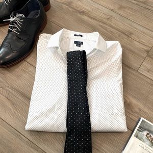 J. Crew Factory• White with Black polka dot Dress Shirt
